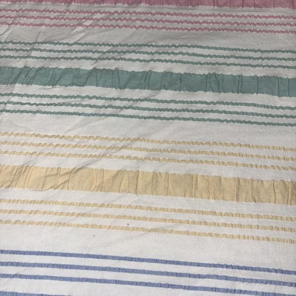 VTG 1960-1980 Seersucker thick Cotton KINGbed Cover 120X90 coverlets large